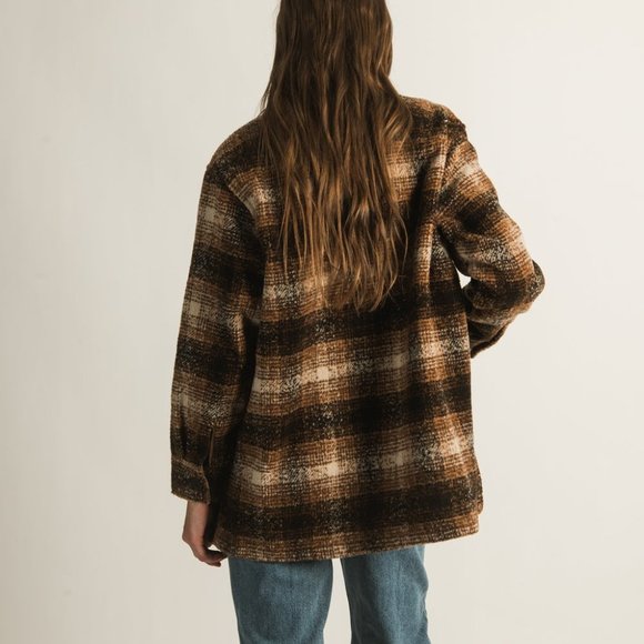 Only Allison Checked Shacket small women's sweater jacket New with TAGS - Picture 4 of 5